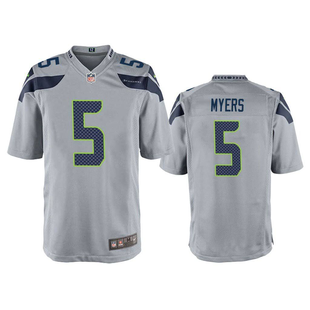 Men Seattle Seahawks #5 Jason Myers Nike Grey Game NFL Jersey